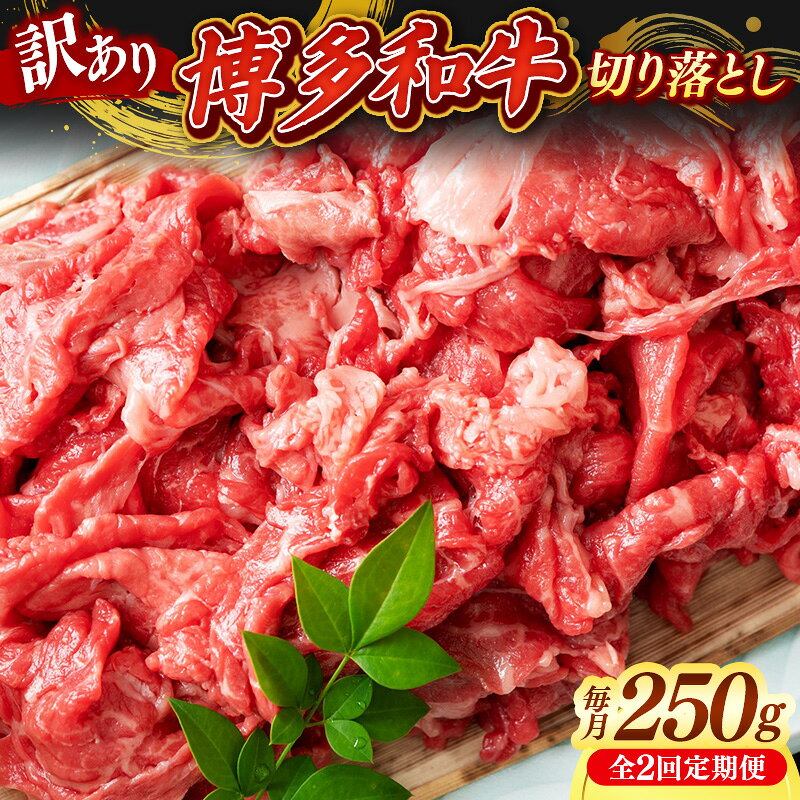 【ふるさと納税】【定期便全2回】【訳あり】【A4～A5ランク】博多和牛 切り落とし 250g【牛肉 肉 牛 和牛 博多和牛 ブランド牛 A4 A5ランク 切り落とし 訳あり おすすめ 筑前町 ふるさと納税 送料無料 FL219】