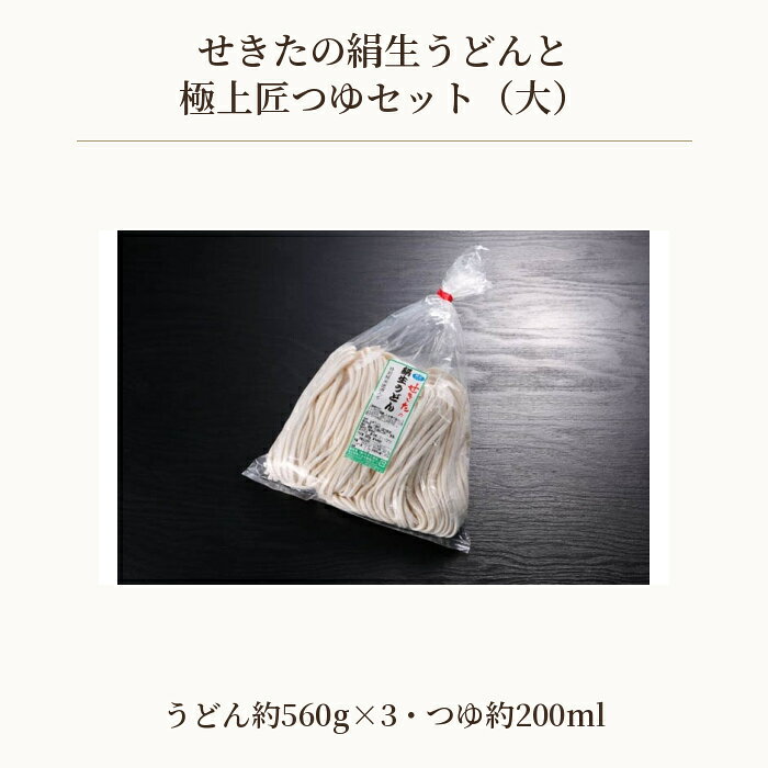 【ふるさと納税】 せきたの絹生うどんと極上匠つゆセット(大） ／ 饂飩 秩父錦 送料無料 埼玉県 特産 No.367