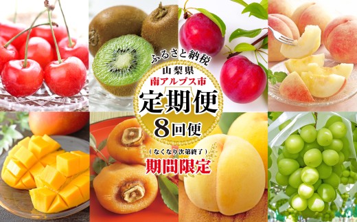 ＜2027年発送先行予約＞【山梨県産 定期便8回送り】南アルプスの果物セット ALPAI053