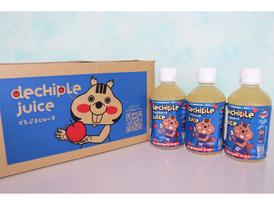 りんごジュース　280ml×24本 ペットボトル 【 でちぷるじゅーす 】 青森ワッツ 限定ラベル バスケットボール 100%ストレート 林檎ジュース バスケットボールチーム支援 青森県五所川原市