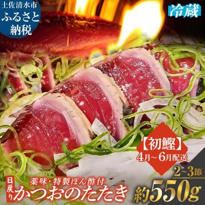 ふるさと納税 土佐清水市 4月~6月配送限定 日戻りかつおのたたき 初鰹(2〜3節 約550g)【R01458】