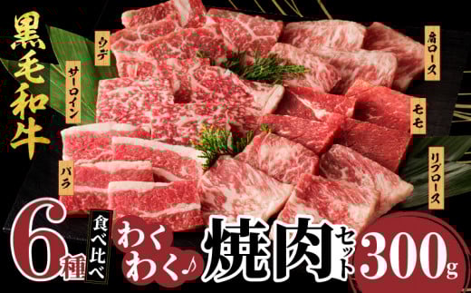 生産者応援≪訳あり≫黒毛和牛(経産牛)6種焼肉セット(合計300g) 肉 牛 牛肉 おかず 国産_T030-119