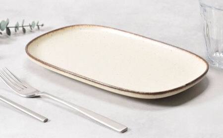 【美濃焼】クレタ 切立リム型 変形皿 2点セット【カネ定製陶】 プレート 食器セット ナチュラル[MEI268]