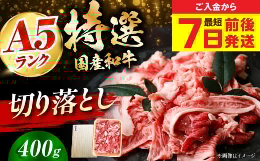 【最短7日前後発送】国産和牛切落し 400ｇ 冷凍 肉 お肉 牛肉 和牛 黒毛和牛 国産 国産牛 牛バラ バラ肉 バラ肉 切り落とし すき焼き すきやき カレー 肉じゃが 牛丼 大阪府高槻市/株式会社ミートモリタ屋 [AOAI045]