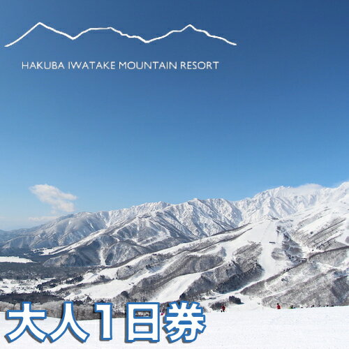 【ふるさと納税】白馬岩岳スノーフィールド 大人1日券1枚（中学生以上）長野県白馬村 HAKUBA IWATAKE スキー チケット パウダースノー ゲレンデ 北アルプス 白馬岩岳スノーフィールド おすすめ 人気 ウィンタースポーツ ギフト 贈答