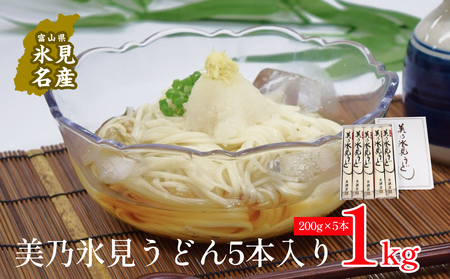 美乃氷見うどん5本入り（200g×5本） 富山県 氷見市 うどん 乾麺