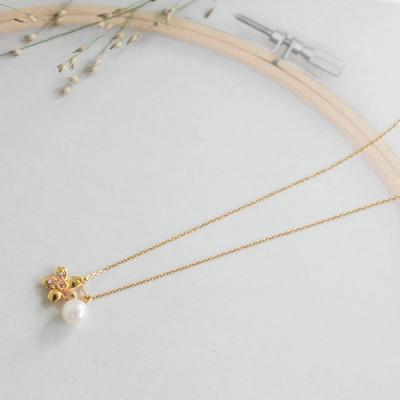 ふるさと納税 松山市 さくらひめパールネックレス&ピアス/ゴールド 2点セット |  | 01