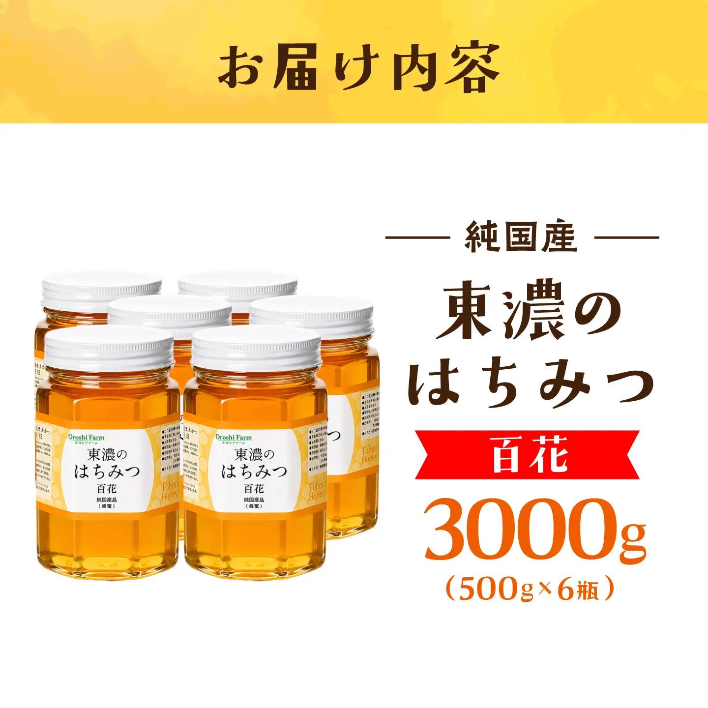 東濃のはちみつ 500g×6 百花 【下石ファーム】 蜂蜜 健康 美容[MAB013]