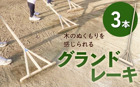 グランドレーキ 3 グランド レーキ 手作り 整備 土ならし ヒバ 木材