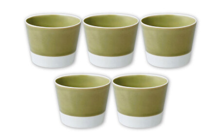【波佐見焼】【essence】es cup 〈S〉 織部釉 5点セット【西海陶器】[OA459]