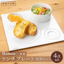 【ふるさと納税】[肥前吉田焼]Hamon 波紋 ランチプレート テーブルウェア 白 食器セット やきもの 焼き物 磁器 器 肥前吉田焼 佐賀県嬉野市/副久製陶所 [NBU001]