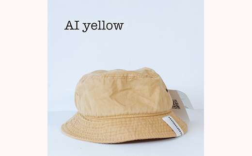 野の色を着る。温泉水・農業廃棄物で染色したバケットハット　AI yellow【CC021】《90日以内に順次出荷(土日祝除く)》