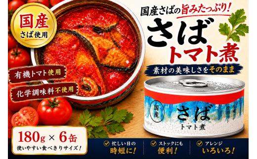 【6月発送】 さば缶詰 トマト煮 180g×6缶セット 発送時期が選べる 【有機トマトが引き立てる鯖の旨み】【 お試し サバ缶 無添加 無着色 おつまみ 備蓄 防災 食料 長期保存 非常食 和尚印 国産 】 RT3368-06
