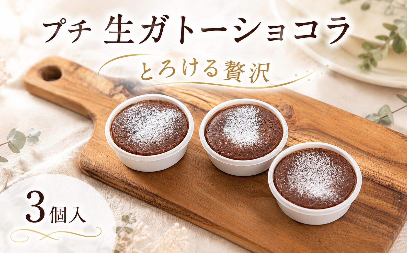 
                  プチ 生ガトーショコラ 3個 小分け お試し 手作り グルテンフリー 小麦粉不使用 赤ワイン ラム酒 香り カカオ ガトーショコラ カップケーキ 濃厚 ミニ ケーキ  チョコ チョコレート ショコラ 誕生日 バースデーケーキ 誕生日ケーキ クリスマス クリスマスケーキ 関東 茨城 筑西
                
