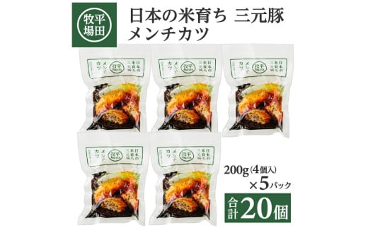 【平田牧場】 三元豚 メンチカツ　20個(4個入×5パック) SA1334