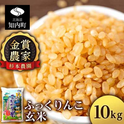 ふるさと納税 知内町 【令和7年産】★金賞農家★が作る玄米「ふっくりんこ」10kg《杉本農園》