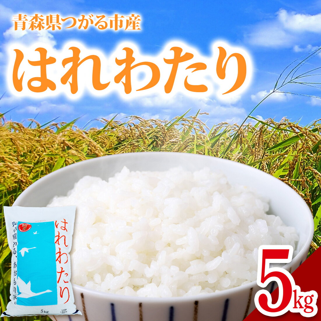 【ふるさと納税】令和7年 つがる市産 はれわたり 5kg｜2025年産 お米 白米 米 コメ 精米 農協 特A [0905]