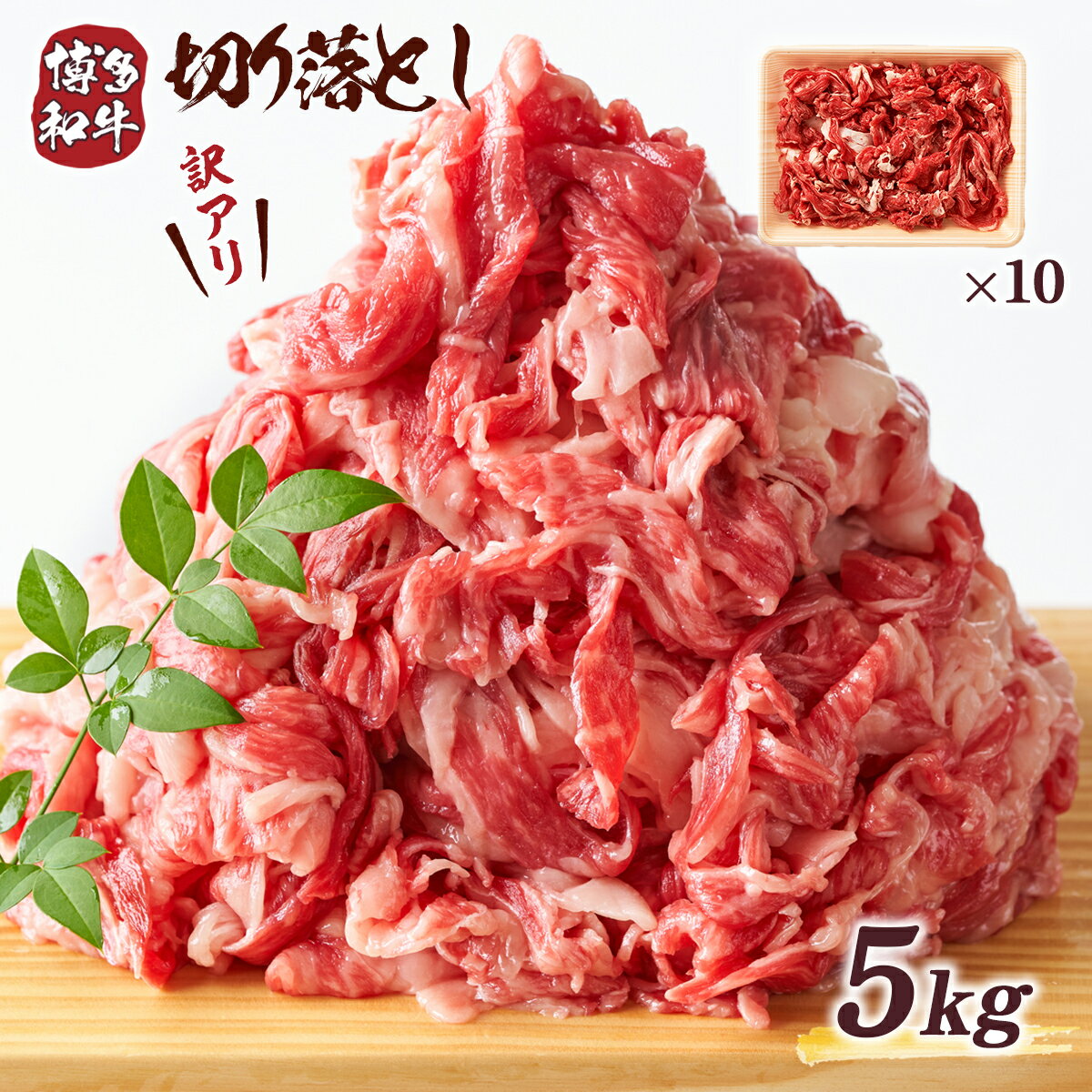 【ふるさと納税】訳アリ! A4～A5 博多和牛切り落とし　5kg(500g×10パック) 送料無料 博多和牛 牛肉 名産品 お取り寄せ グルメ しゃぶしゃぶ すき焼き AO027