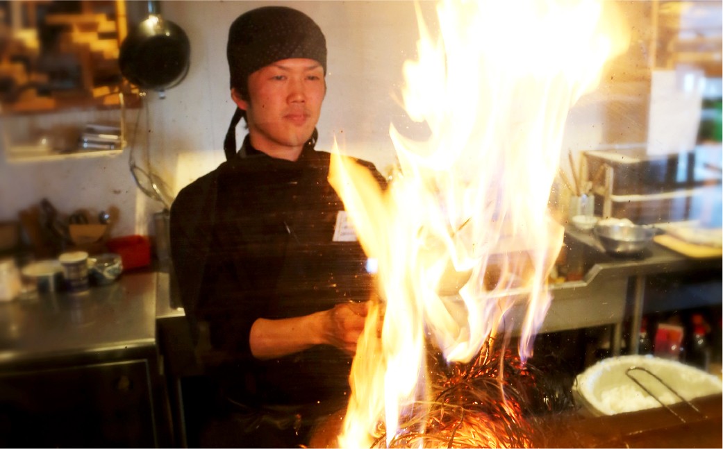 岡山名物鰆がメインの藁焼き三種盛り