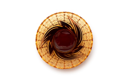 浅草切子 KANA KURITA「焔華オールド 金赤アンバー」木箱入り