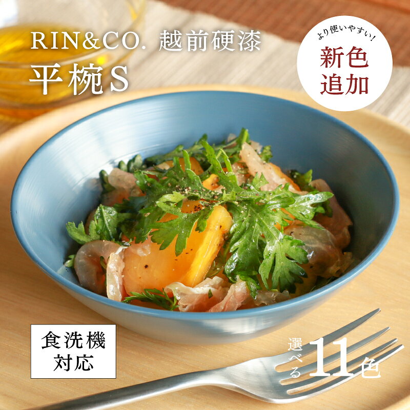 【ふるさと納税】NHKあさイチで紹介されました！【選べるカラー！】【RIN&CO.】越前硬漆 平椀S / 刷毛目技法 真塗り技法 軽く丈夫な漆塗りの器＜越前漆器＞[B-03818] /お椀 食器 シチュー 煮物 取り皿 食洗機対応 おしゃれ ギフト