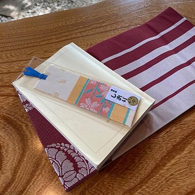 ふるさと納税 筑前町 本場筑前博多織 ブックカバー A6判サイズ【西洋更紗/縞】 |  | 01