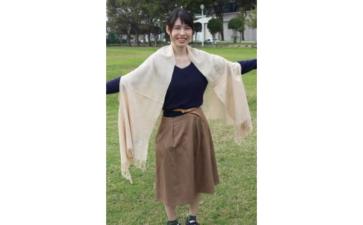 【ふるさと納税】Owarishima(尾張縞)大判ストールオーガニックコットン（1枚）