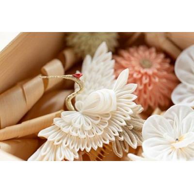 ふるさと納税 与謝野町 森の美しさを守る　与謝野ヒノキ木箱入りシルク100%つまみ細工ウエディングセット　京都丹後より |  | 02