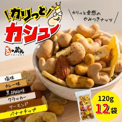ふるさと納税 河内長野市 カリっとカシュー120g×12パック 豆の蔵元 感動のミックスナッツ スパイシー おつまみ・おやつに