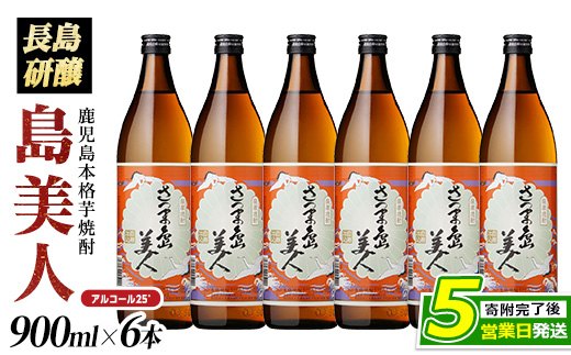 本格焼酎 さつま島美人(900ml×6本)【町内酒販業者】_nagashima-1224