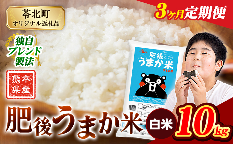 【3ヶ月定期便】 米 熊本県産 肥後うまか米 10kg 熊本県産 ふるさと納税 白米 精米 こめ ふるさとのうぜい コメ お米 おこめ ブレンド米《お申込み翌月から出荷》---reihoku_loc_587_mo3---