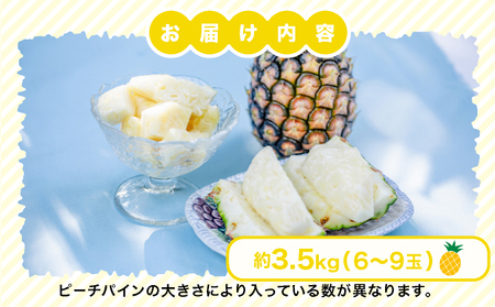 2024年 先行予約 小玉 ピーチパイン 約3.5kg 6~9玉 ★西表島ふる~つらんど★美味しさギュッと! 果物 フルーツ パイン