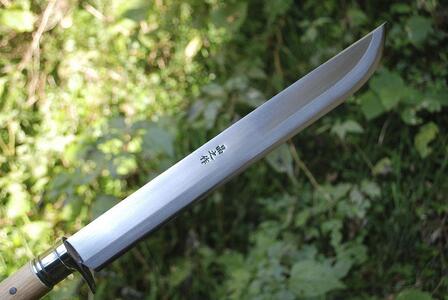 【晶之作】土佐鍛 有害駆除鉈120(両刃 白鋼 樫柄)