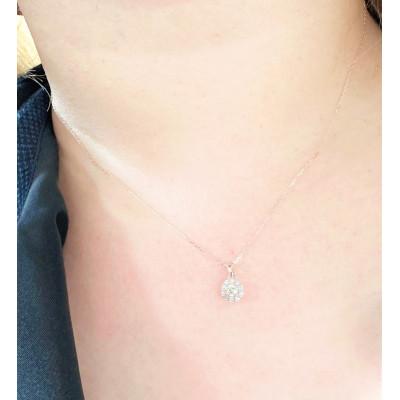 ふるさと納税 松山市 K18ピンクゴールド 0.1/0.08ct ダイヤモンド ペンダントネックレス 花タイプ |  | 02