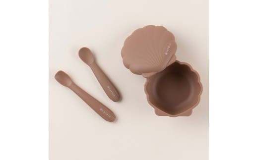 ケラッタ ベビー食器 3点セット（リーフブラウン） | ケラッタ kerata 赤ちゃん ベビー 日用品 食器 ベビー食器 マタニティ 長野県 塩尻市