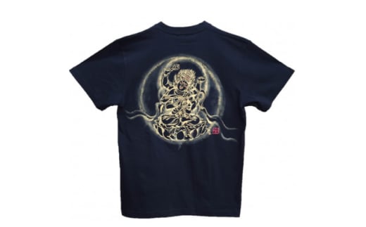 手描きTシャツ 仏画 愛全明王 黒 (半袖 Mサイズ)【1615496】