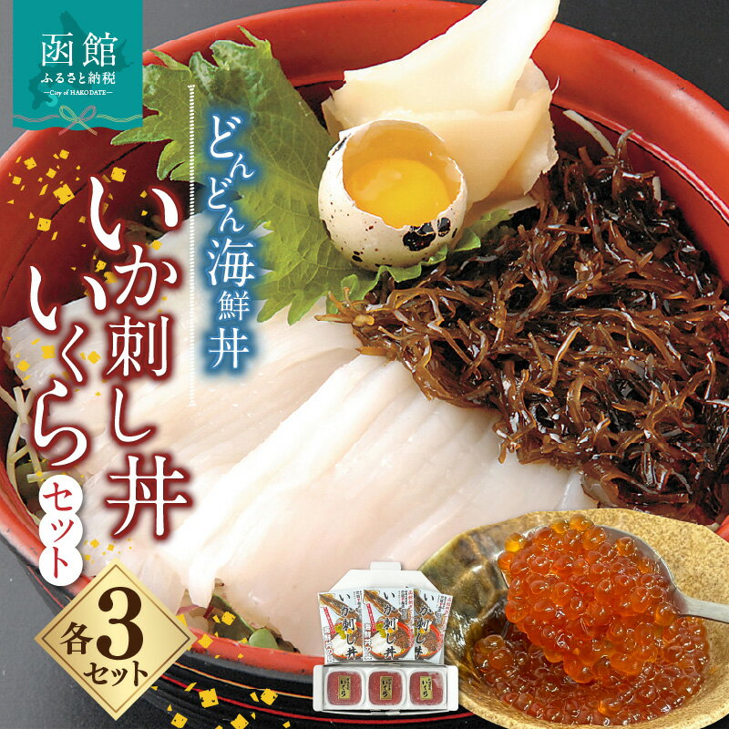 【ふるさと納税】どんどん海鮮丼いか刺し丼いくらセット 海鮮丼 丼 海産物 海鮮丼の具 北海道 函館 はこだて ふるさと