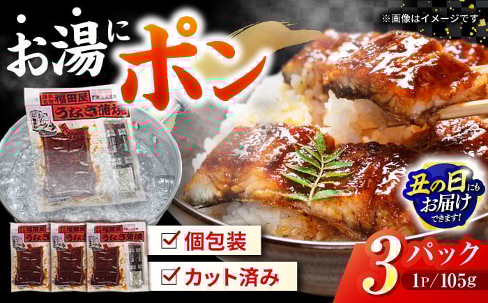 
            福田屋食品うなぎ蒲焼3P(真空パック) / 鰻 うなぎ ウナギ 国産 蒲焼 かばやき うな重 うな丼 ひつまぶし 小分け / 諫早市 /  諫早観光物産　コンベンション協会 [AHAB033]
          