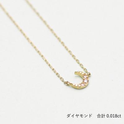 ふるさと納税 大津市 【10金 ダイヤモンドネックレス】華奢で可愛い 毎日を輝かせる 印象的 ムーンデザイン レディース |  | 02