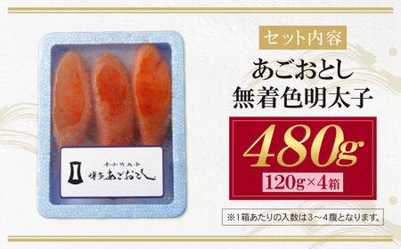 W08-18 あごおとし無着色明太子480g（120g×4）