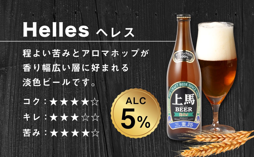 細川酒造有機ビール中瓶BHD500BOX500ml×6本