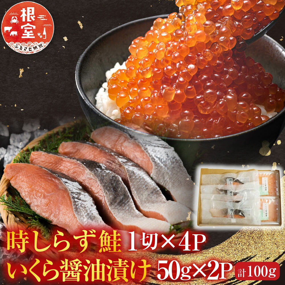 【ふるさと納税】 時しらず鮭 1 切 × 4P ・いくら醤油漬け 50g × 2P 鮭 さけ サケ しゃけ シャケ 魚 さかな サカナ 沖どれザケ 沖どれざけ 春ざけ 春鮭 時不知 時鮭 ときしらず 海鮮 イクラ 醤油 醤油漬 北海道 A-42134