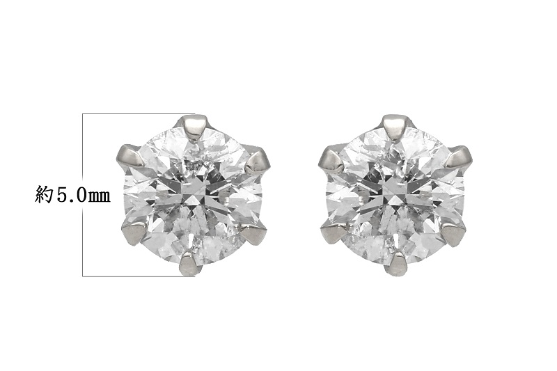 Pt900 ダイヤモンドスタッドピアス(0.6ct) 40-2377