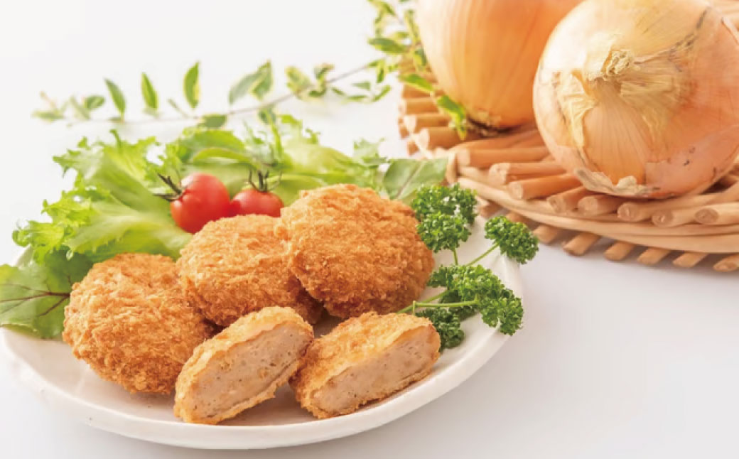 秦野新たまねぎメンチカツ　200g×2袋（計8個）　メンチカツ 惣菜 弁当 便利 簡単 揚げ物 秦野市 神奈川