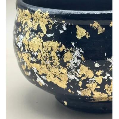 ふるさと納税 海南市 抹茶碗 漆黒(金箔) |  | 02