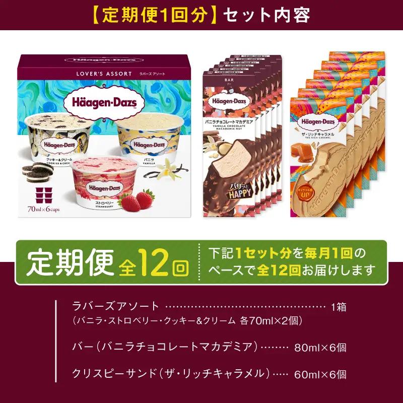 ＜全12回定期便・連続＞ハーゲンダッツ『3種の贅沢ギフトセット(合計216個)』アイスクリーム アイス スイーツ デザート ミルクアイス アイススイーツ アイスデザート_H0016-144