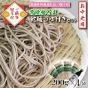 【ふるさと納税】【茨城県共通返礼品／桜川市】《お中元》贈答用・熨斗付【常陸秋そば】常陸そば乾麺4袋　ご贈答用つゆ付セット｜DX-10-1