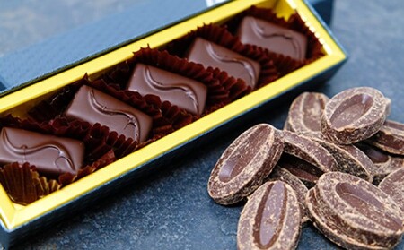 ボンボンショコラ5個(大葉)&フェーブ80g（コイン状チョコレート）／NICOchocolaterie チョコレート チョコレート専門店 ボンボンショコラ スイーツ お菓子 贈答用 ギフト お取り寄せ 福岡県 小郡市 