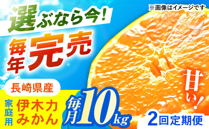 【2回定期便】※【2026年11月上旬より順次発送／先行予約】伊木力みかん(家庭用) 10kg / みかん ミカン 蜜柑 柑橘 フルーツ ふるーつ 果物 くだもの / 諫早市 / 山野果樹園 [AHCF012]