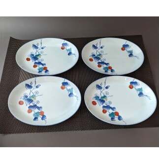 有田焼 華山窯 染錦 トマト楕円 トレー皿 4枚セット【東洋セラミックス】トマト 食器 器 取り皿 メイン料理 うつわ オーバル 手描き 25000円 A25-634_イメージ2